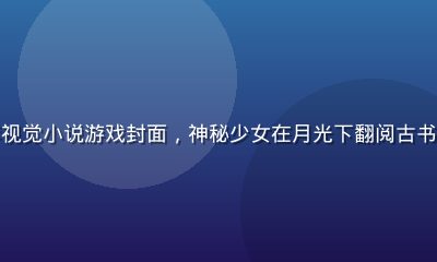 绅士游戏导航推荐视觉小说游戏封面，神秘少女在月光下翻阅古书，哥特风格暗色系